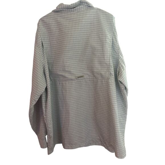 Habit River Men's Fishing Shirt 2XL BLUE PLAID, Long Sleeve, Button-Up, Vented - Picture 2 of 3